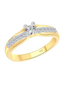 Vighnaharta Gold-Plated Cubic Zirconia Studded Band-Shaped Finger Ring
