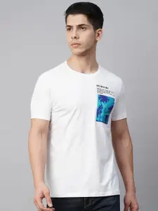 Blue Buddha Tropical Printed Cotton T-shirt