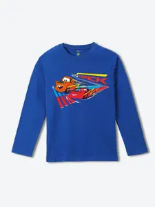 YK Disney Boys Cars Printed Cotton T-shirt