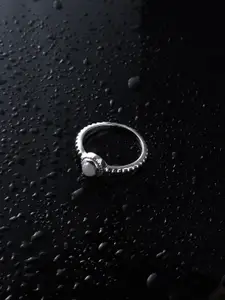 Accessorize Women 925 Pure Sterling Silver Blue Agate Finger Ring