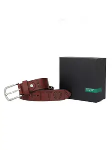 United Colors of Benetton Men Typography Printed Leather Belt
