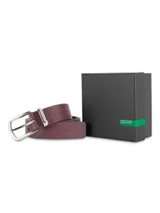 United Colors of Benetton Men Textured Leather Belt