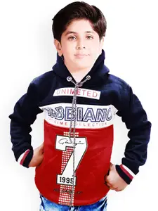 BAESD Boys Colourblocked Hooded Pullover Sweatshirts