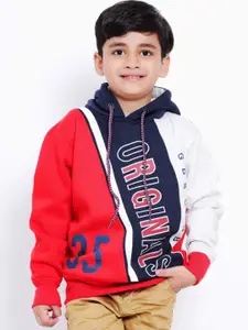 BAESD Boys Typography Printed Hooded Sweatshirt