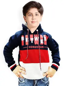 BAESD Boys Colourblocked Hooded Pullover Sweatshirts