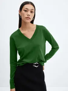 MANGO V-Neck Fine-knit Pullover
