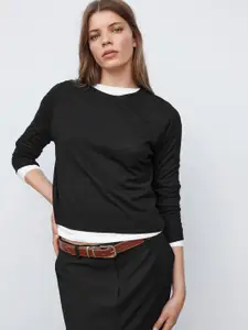 MANGO Raglan Sleeves Fine-Knit Pullover