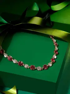 AMI Gold-Plated Stone Studded Necklace