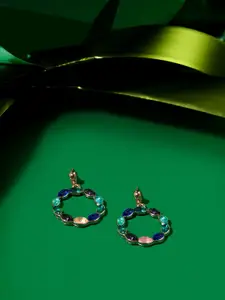 AMI Gold-Plated Circular Drop Earrings