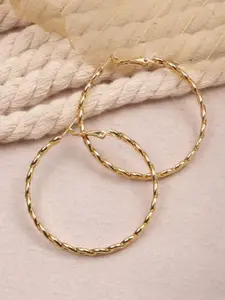 Crunchy Fashion Gold-Plated Contemporary Hoop Earrings