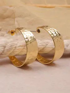 Crunchy Fashion Gold Plated Contemporary Half Hoop Earrings