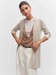 MANGO Women Front-Open Longline Sweater