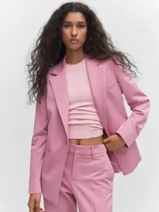 MANGO Notched Lapel Collar Formal Blazer