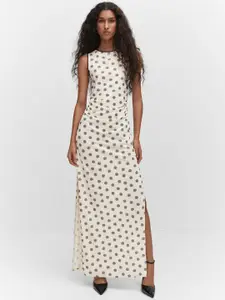 MANGO Printed Slit Maxi Dress