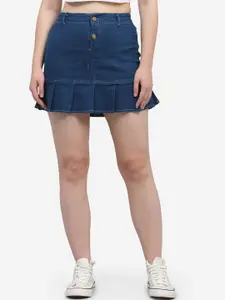 SUMAVI-FASHION Denim A-Line Mini Skirt