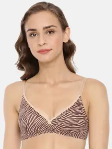 Macrowoman W-Series Animal Printed Half Coverage Plunge Bra With All Day Comfort