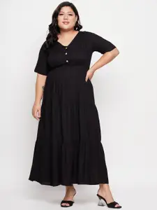 NABIA Plus Size Fit & Flared Maxi Ethnic Dress