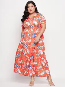 NABIA Plus Size Floral Printed Fit & Flared Dresses