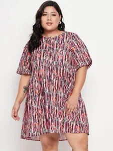 NABIA Plus Size Abstract Printed A-Line Dress