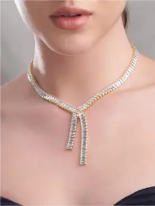 Rubans Voguish Gold-Plated Minimal Necklace