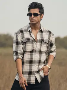 Powerlook Tartan Checked Oversized Casual Shirt