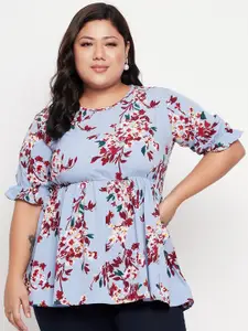 NABIA Plus Size Floral Printed Empire Top