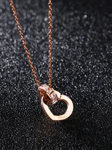 Yellow Chimes Rose Gold Stainless Steel Heart Pendant