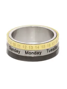 Yellow Chimes Revolving Calender Stainless Steel Ring