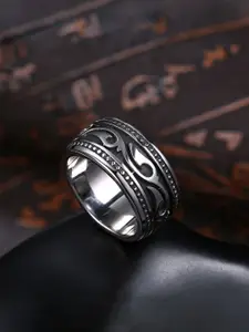 Yellow Chimes Stainless Steel Silver-Toned Thumb Finger Ring