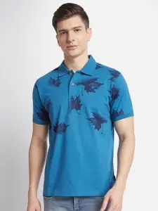 Beverly Hills Polo Club Tropical Printed Polo Collar Cotton T-Shirt