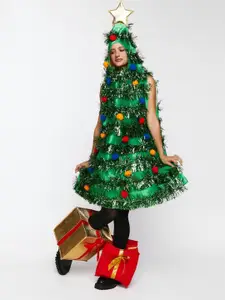 FOREVER 21 Embellished Christmas Tree Dress