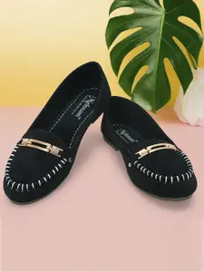 MEHNAM Women Stitched Comfort Insole Horsebit Loafers