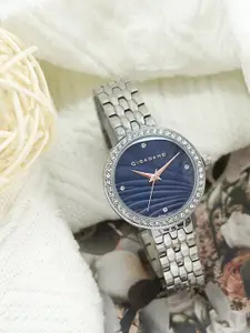 GIORDANO Women Embellished Dial & Stainless Steel Straps Analogue Watch GZ-60079-11