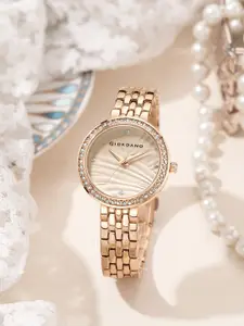GIORDANO Women Embellished Dial & Bracelet Style Straps Analogue Watch GZ-60079-33