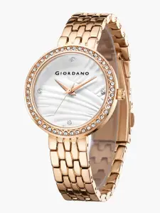 GIORDANO Women Embellished Stainless Steel Bracelet Style Analogue Watch GZ-60079-22