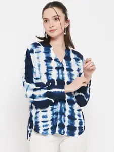 BAESD Classic Tie and Dye Spread Collar Regular Fit Casual Shirt