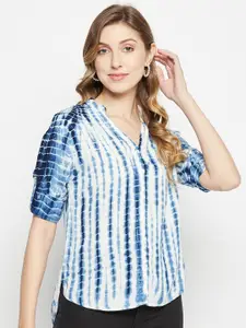 BAESD Classic Tie and Dye Mandarin Collar Regular Fit Casual Shirt