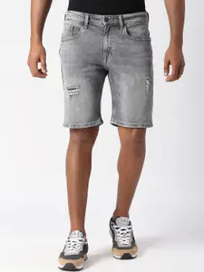 Pepe Jeans Men Mid-Rise Ripped Denim Shorts