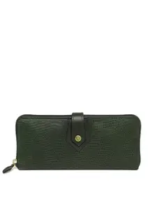 Hidesign Women Green Textured Leather Zip Around Wallet