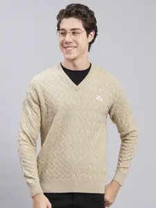 Monte Carlo Self Design Cable Knit Wool Pullover