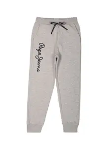 Pepe Jeans Boys Stephen Core Mid Rise Brand Logo Printed Joggers