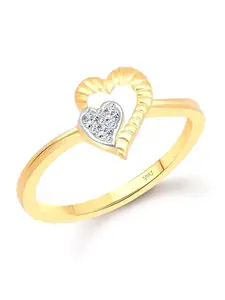 Vighnaharta Gold-Plated CZ-Studded Finger Ring