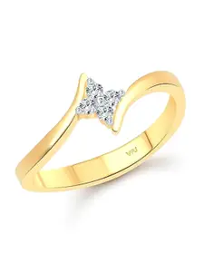 Vighnaharta Gold-Plated CZ-Studded Finger Ring