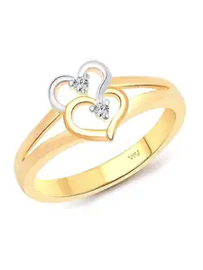 Vighnaharta Gold-Plated Cubic Zirconia Studded Finger Ring