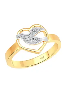 Vighnaharta Gold-Plated CZ-Studded Finger Ring