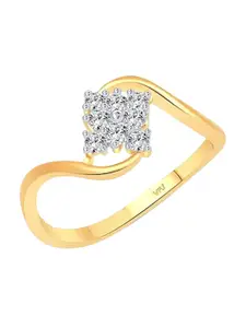 Vighnaharta Gold-Plated CZ-Studded Finger Ring