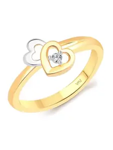 Vighnaharta Gold-Plated CZ-Studded Finger Ring