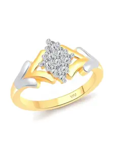 Vighnaharta Gold-Plated Cubic Zirconia Studded Finger Ring