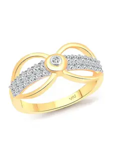Vighnaharta Gold Plated Cubic Zirconia Studded Finger Ring
