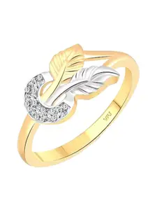 Vighnaharta Gold-Plated CZ-Studded Finger Ring